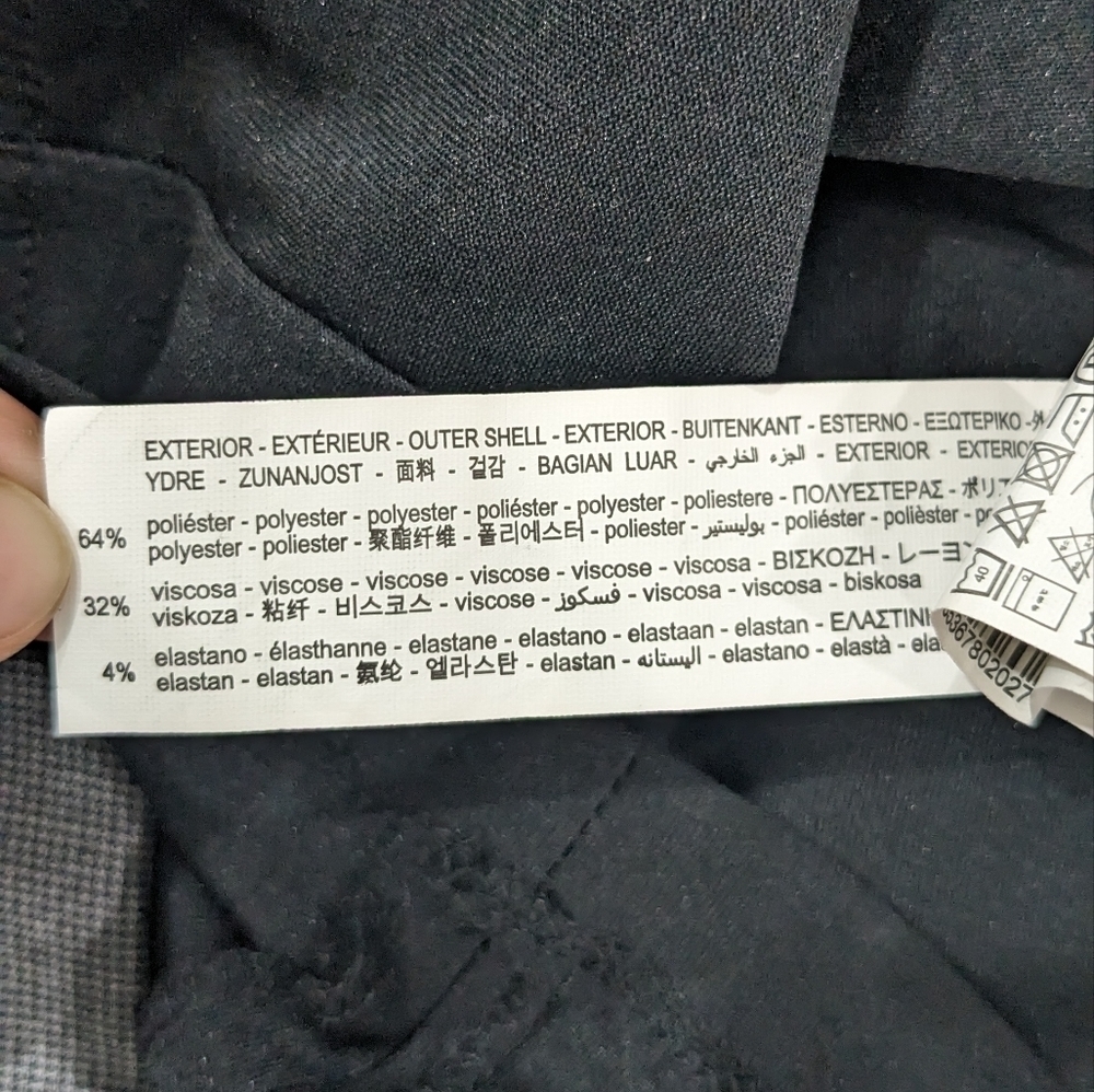 Zara gray front chest cut out Houndstooth sheath mini dress long sleeves size S - Picture 11 of 12